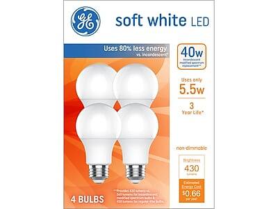 GE - 5.5 Watt Soft White LED General-Purpose Bulb, 4/Pack (93131062)