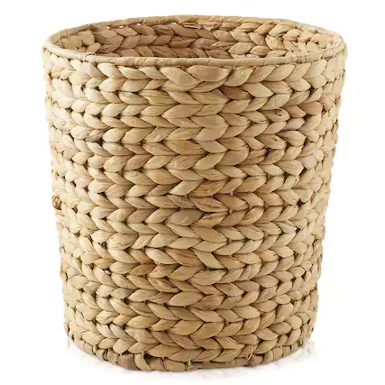 Front. Casafield - Seagrass Water Hyacinth Waste Basket - Woven Trash Can - Natural.