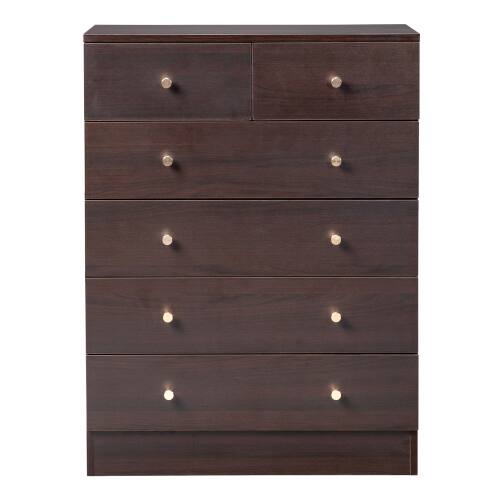 Alt View 1. Winado - Modern 6 Drawer Dresser Tall Dresser Chest of Drawers Anti-Tipping Device Metal Handle for Bedroom Living Room Hallway - Brown.