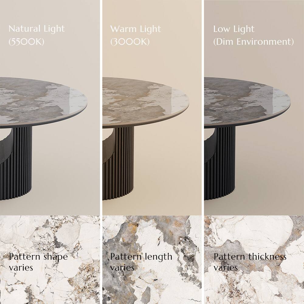 Natural Light (5500K)  
Warm Light (3000K)  
Low Light (Dim Environment)  

Pattern shape varies  
Pattern length varies  
Pattern thickness varies