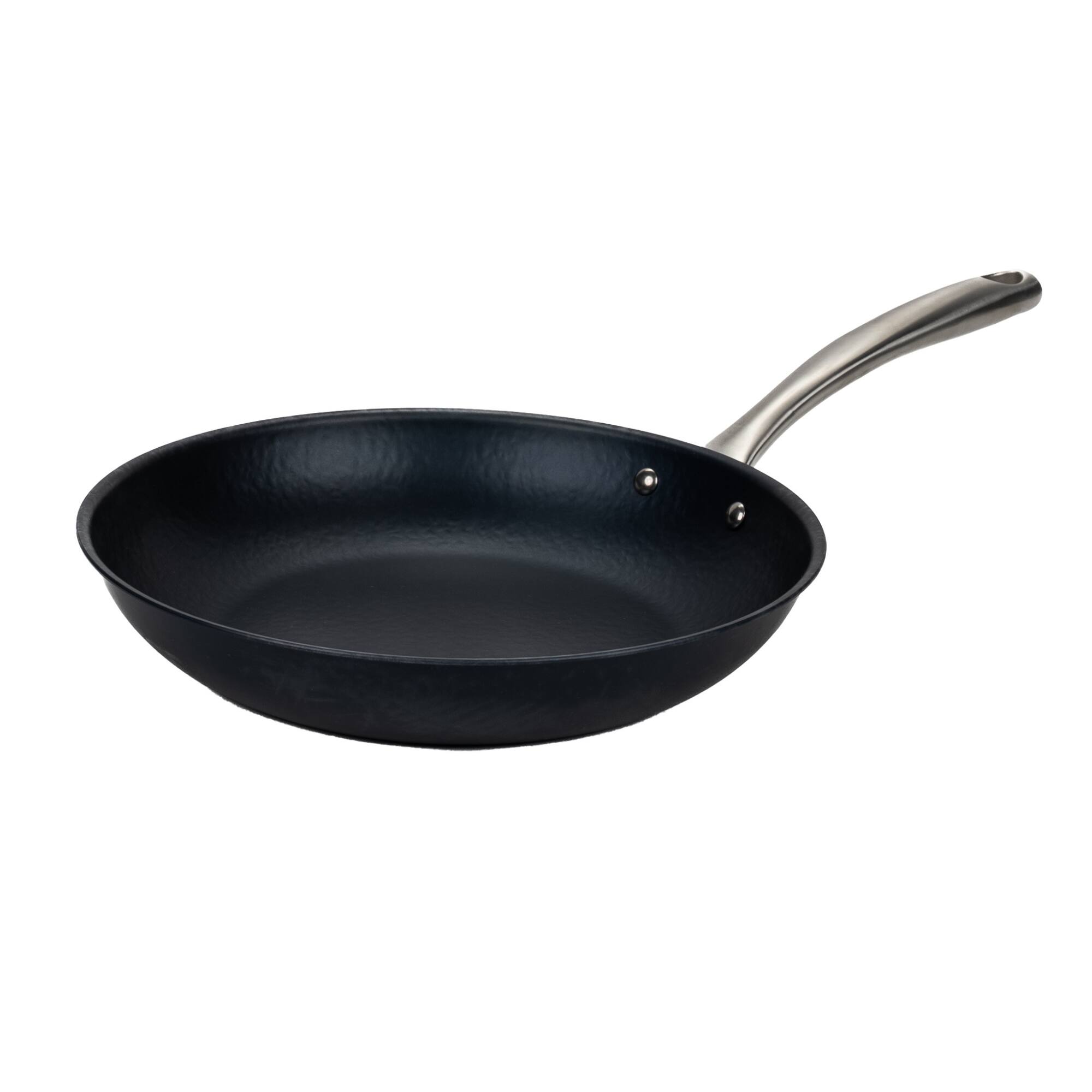 Front. Alva - Alva Black Angus Carbon Steel Frying Pan 11" - Pre-Seasoned, Oven Safe and Toxin-Free Cookware - Blue.