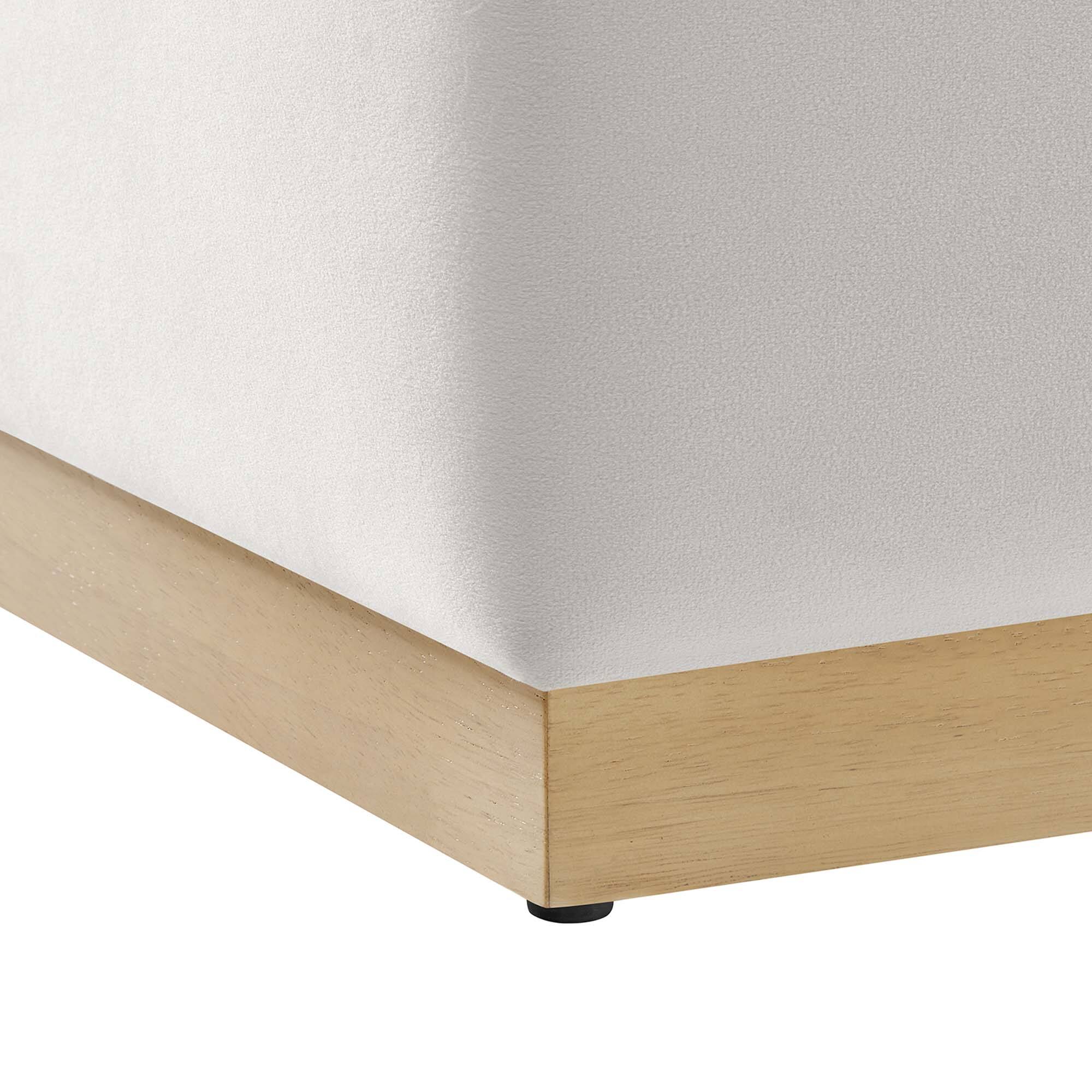 Alt View 5. Modway - Tilden 17" Square Performance Velvet Upholstered Ottoman by Modway - Alabaster Natural.