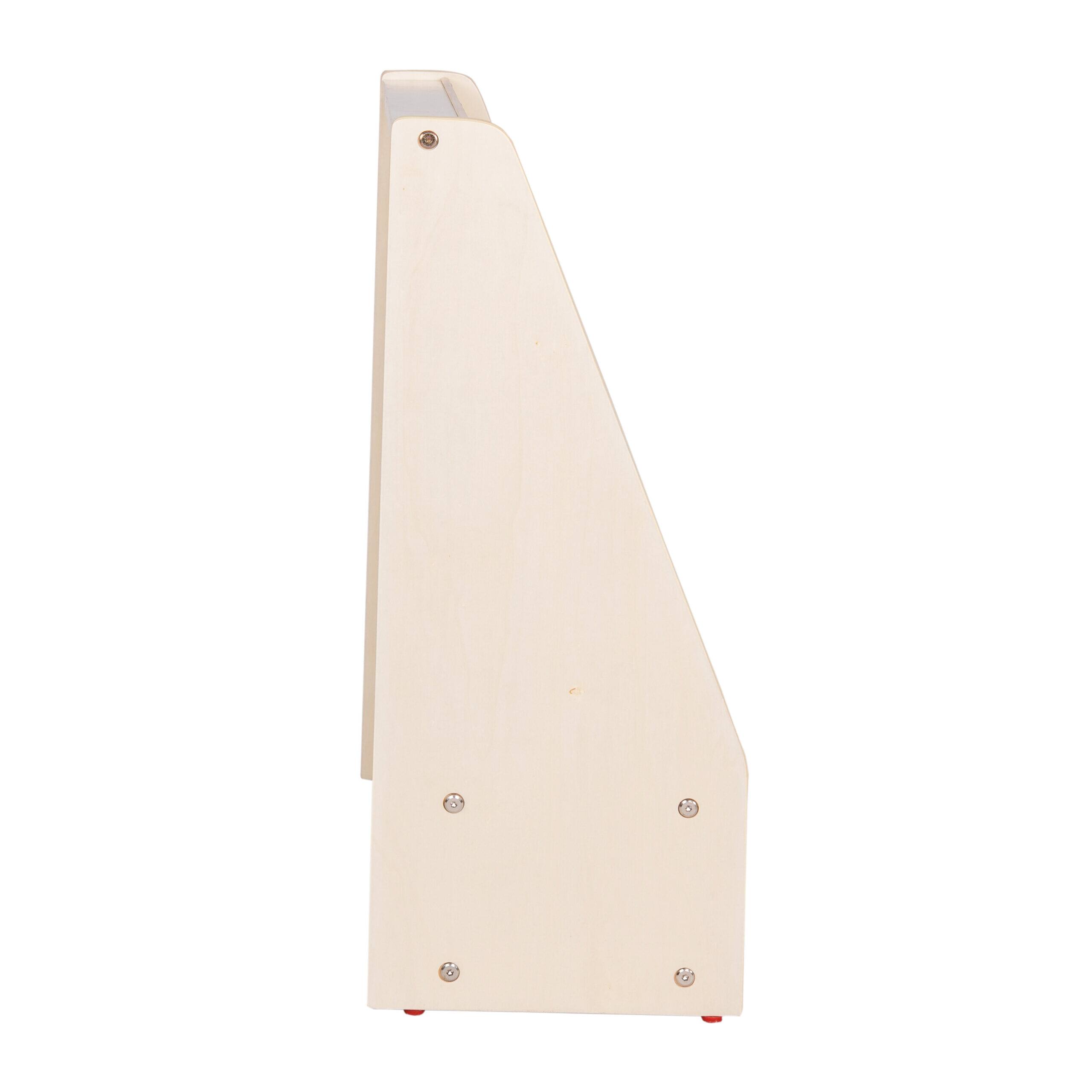 Angle. Children's Factory - Mobile 4-Shelf Book Display with Storage - Assembled - Birch.