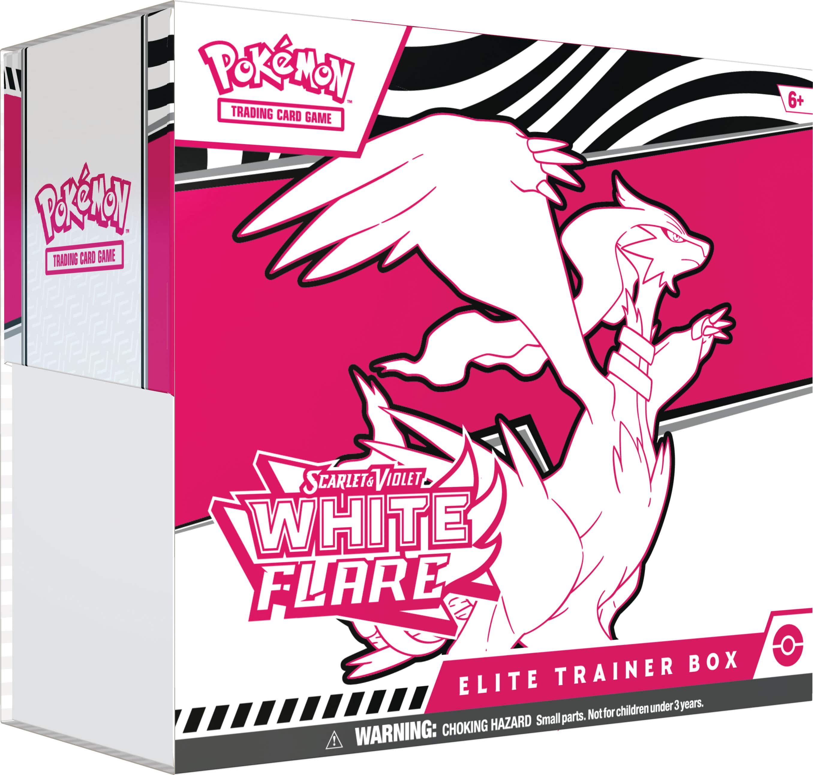 Pokemon Trading Card Game Scarlet & Violet White Flare Trainer Box Elite Trainer Box for children under 3 years. Warning: Choking Hazard. Small parts. Not for children under 3 years.