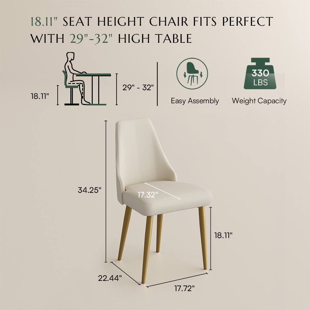 18.11" SEAT HEIGHT CHAIR FITS PERFECT WITH 29"-32" HIGH TABLE

Easy Assembly
Weight Capacity: 330 LBS

Dimensions:
- Seat Height: 18.11"
- Table Height: 29" - 32"
- Overall Height: 34.25"
- Seat Width: 17.32"
- Seat Depth: 18.11"
- Back Height: 22.44"
- Base Width: 17.72"