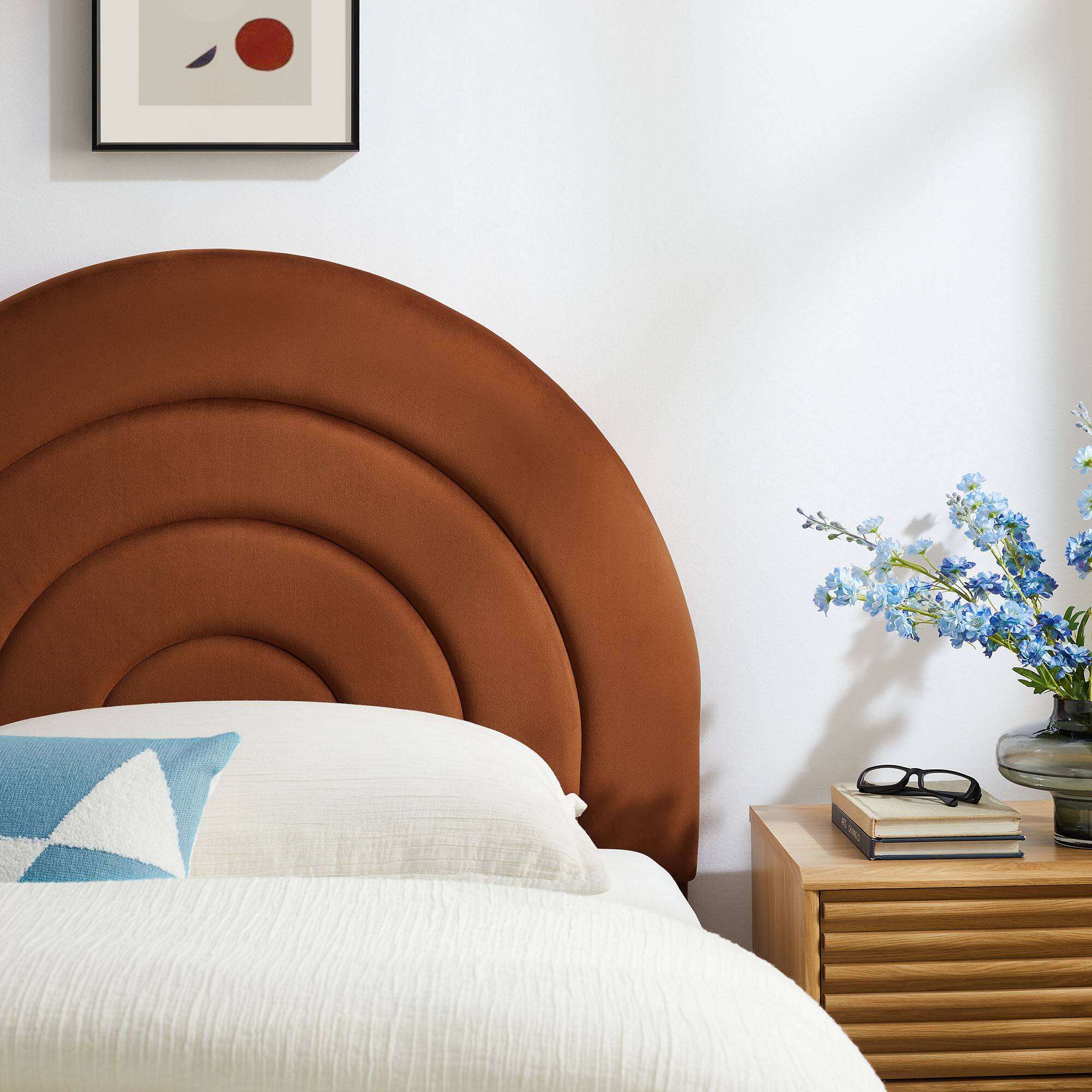 Alt View 3. Modway - Solana Arched Performance Velvet Twin Headboard by Modway - Brown.