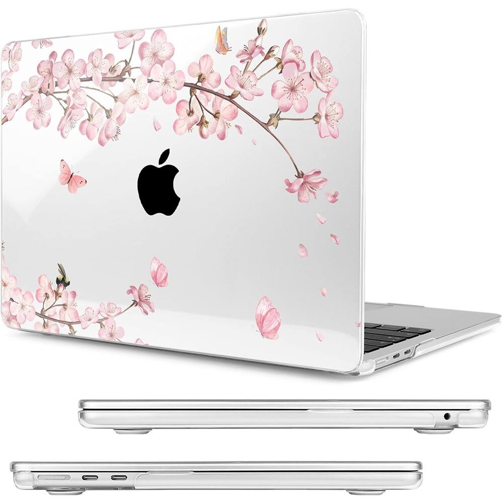 Left. RTMB - MacBook Air 15" Hard Shell Case with Keyboard & Screen Protectors – Sakura - pink.