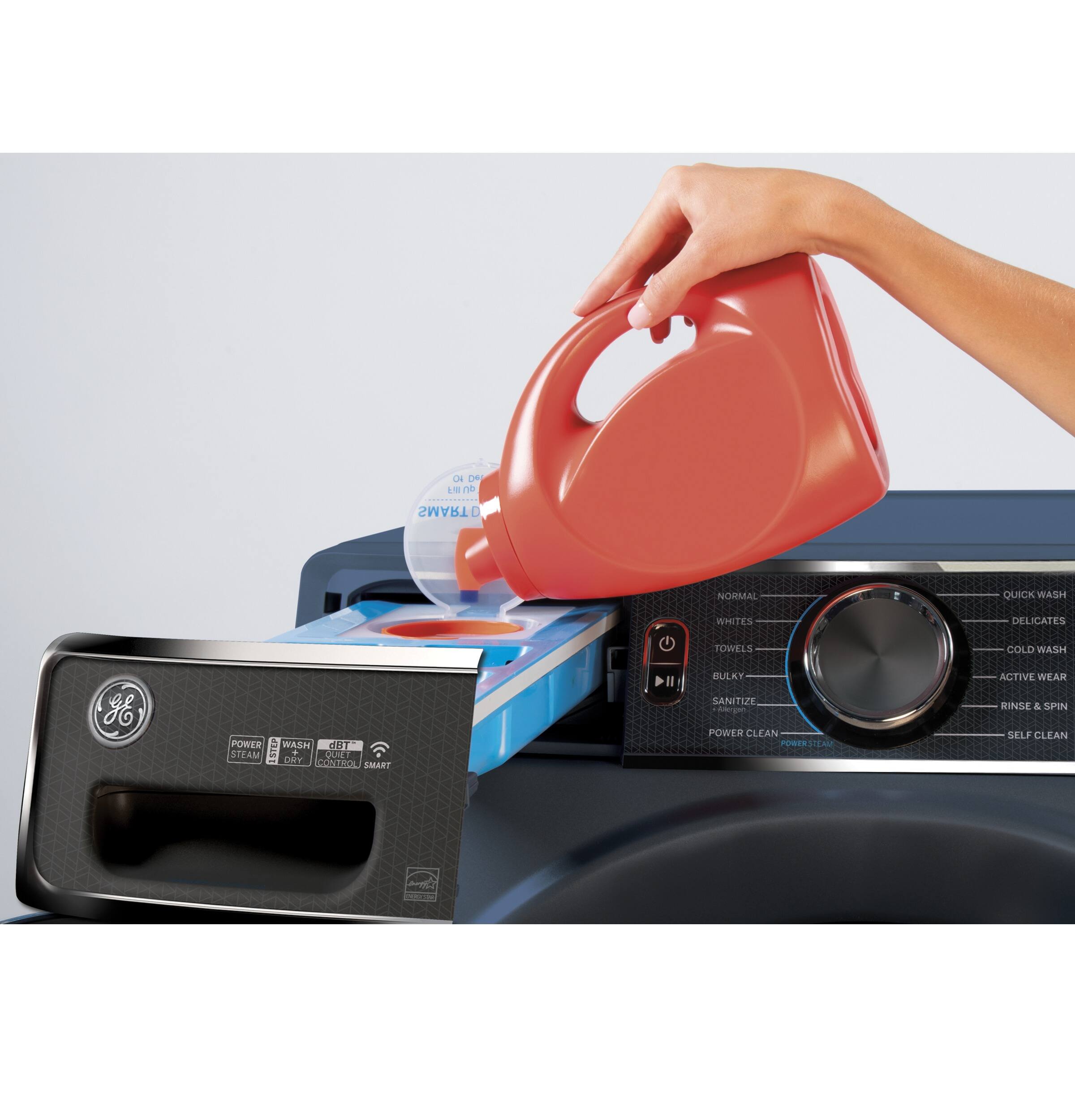 SMART WASH  
- QUICK WASH  
- WHITES  
- DELICATES  
- TOWELS  
- COLD WASH  
- H POWER WASH  
- DUTY  
- STEAM  
- CANE  
- CRT  
- CANTRRL  
- SMART 114  
- ULKY  
- SANITIZE  
- POWER CLEAN  
- POMES  
- SEAM ACTIVE WEAR  
- RINSE & SPIN  
- SELF CLEAN