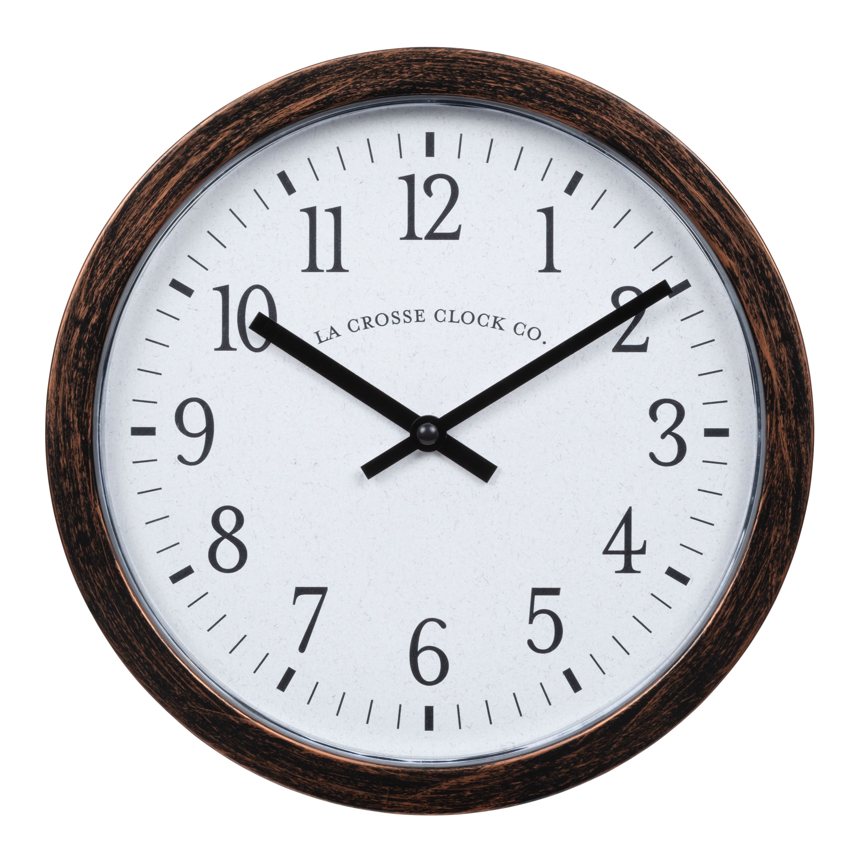 La Crosse Clock Co. - 9.80 Inch Quartz Analog Wall Clock with Hidden compartment - Bronze