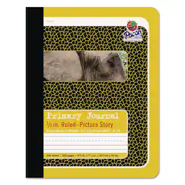 Pacon - Primary Picture Story Book D'Nealian 1 3 Zaner Bloser 2 Manuscript Rule Yellow/Black Cover 9.75 x 7.5 Sheets