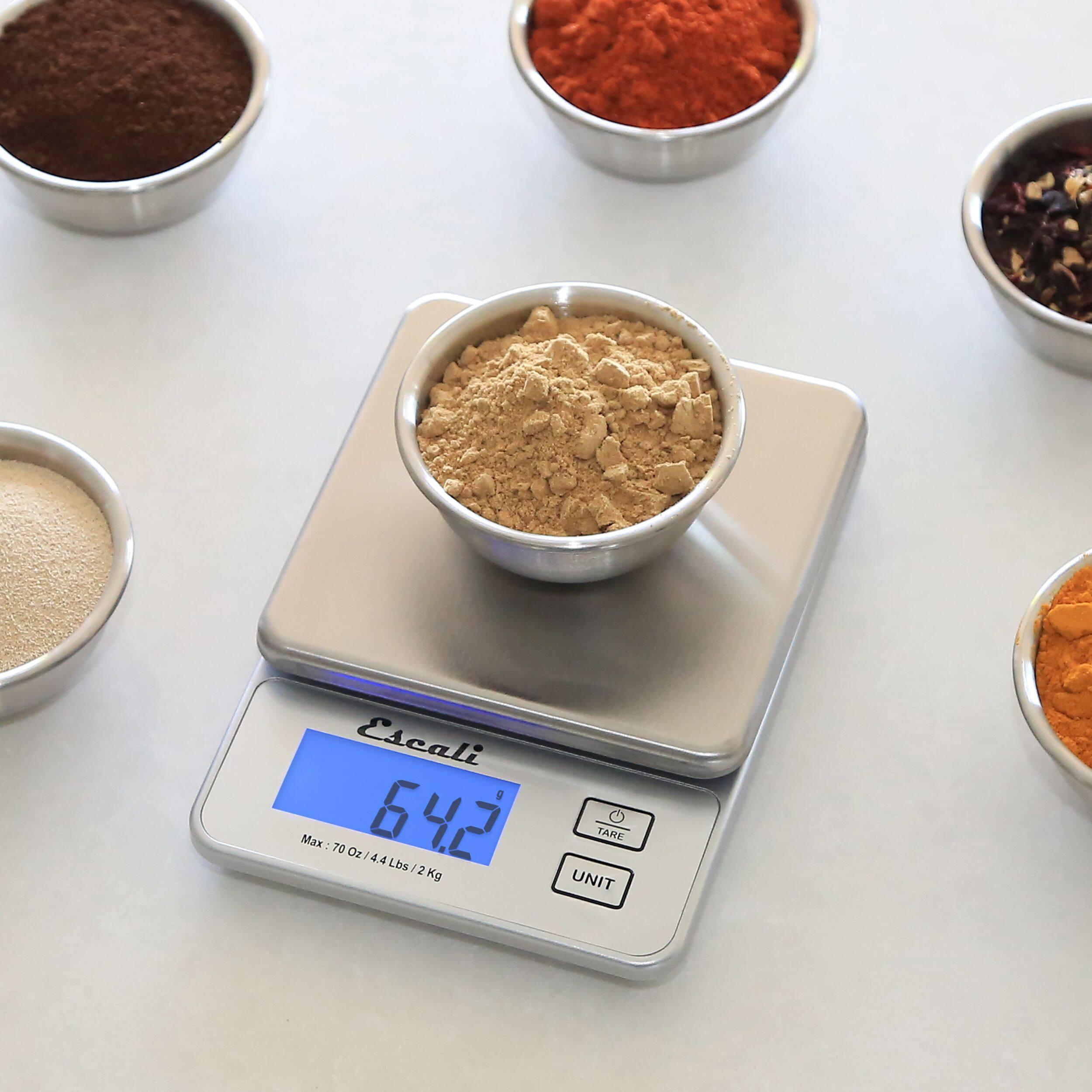 Escali  Max: 70 Oz / 4.4 Lbs / 2 Kg TARE UNIT