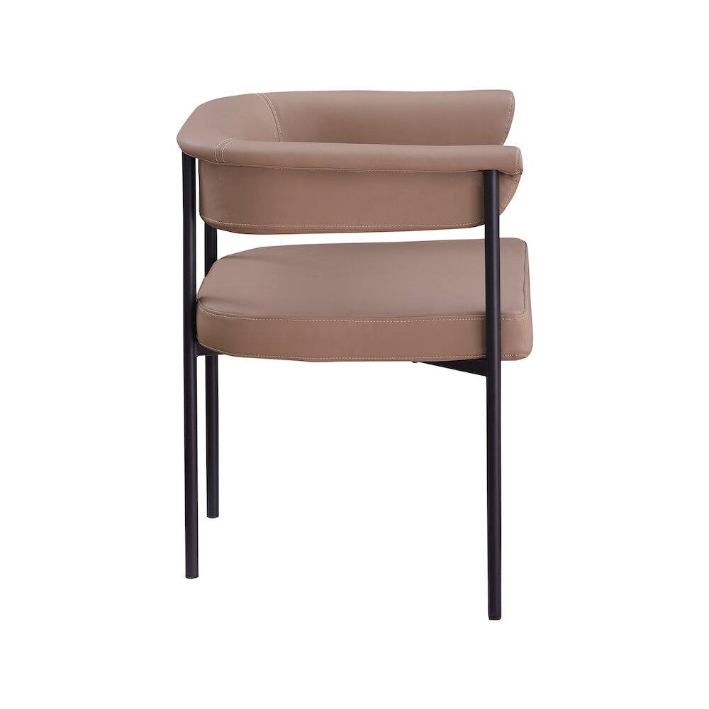 Alt View 2. Meridian Furniture - Malin Tan Vegan Leather Dining Chair, Set of 2 - Brown.