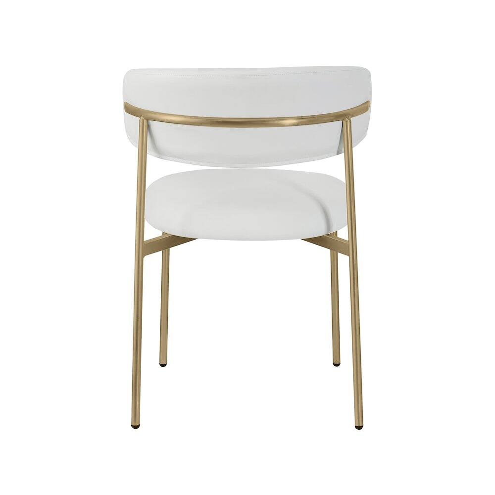 Alt View 1. Meridian Furniture - Lupita Off-White Vegan Leather Upholstered Dining Chair, Set of 2 - White.
