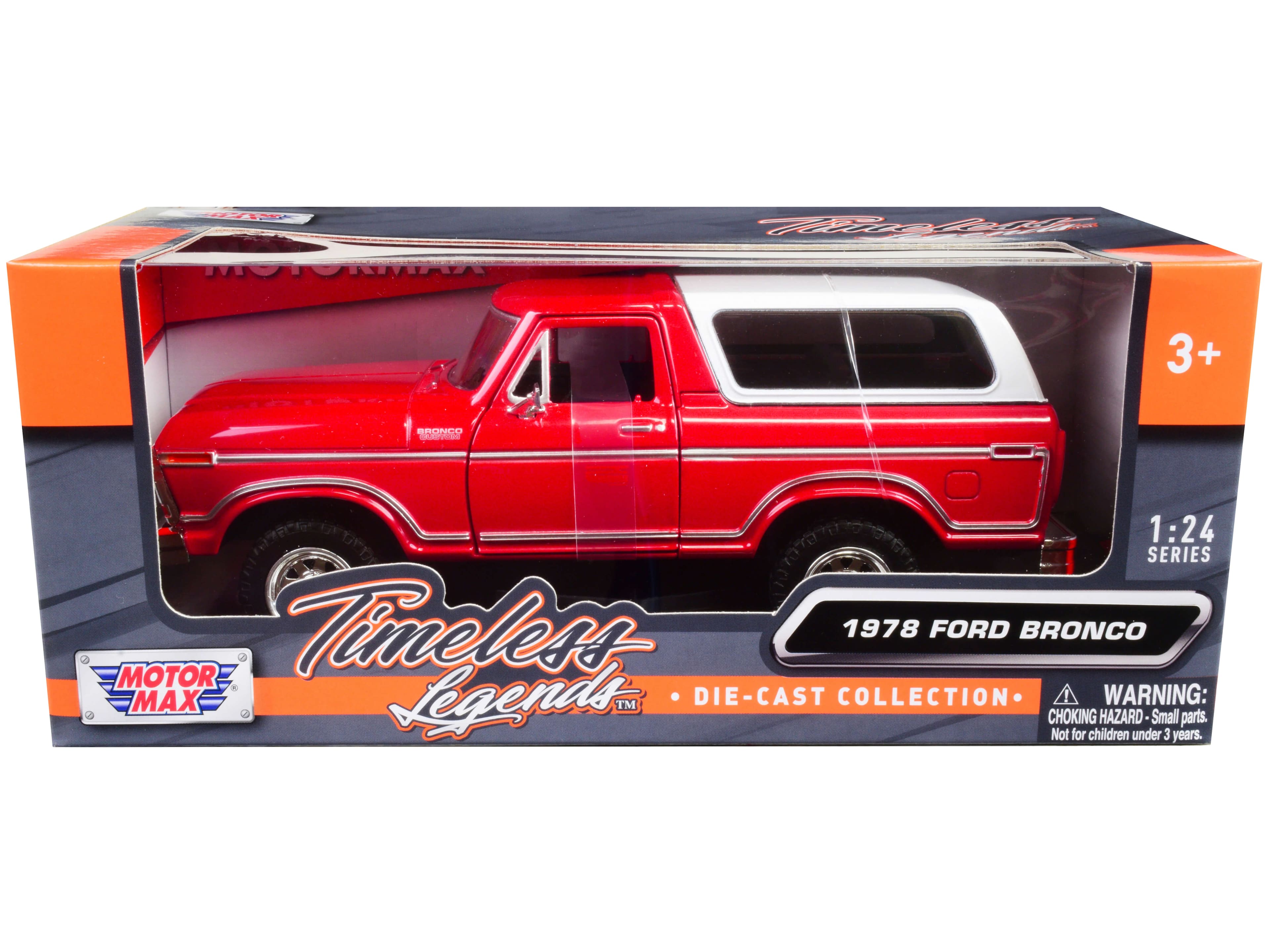 "1978 Ford Bronco Custom Red and White ""Timeless Legends"" Series 1/24 Diecast Model Car by Motormax" price history on PriceWatchPro