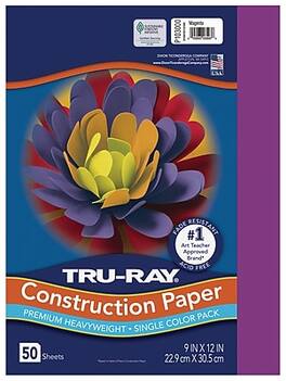 Tru-Ray - 9" x 12" Construction Paper, 50 Sheets - Magenta