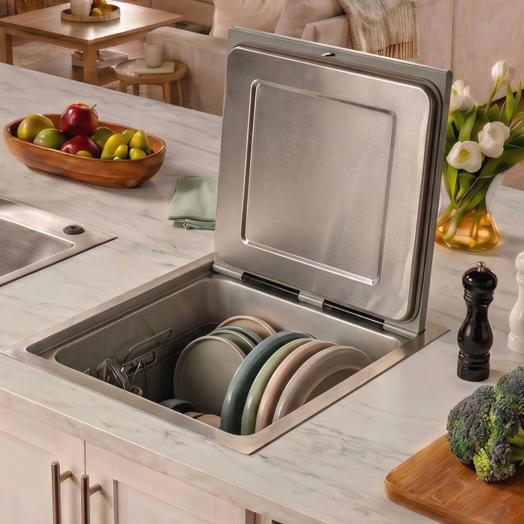 Alt View 4. FOTILE - FOTILE VersaWash 2-in-1 Top Load Dishwasher, 15-Min Wash, Produce Cycle, Stainless Tub, Child Lock - Black.