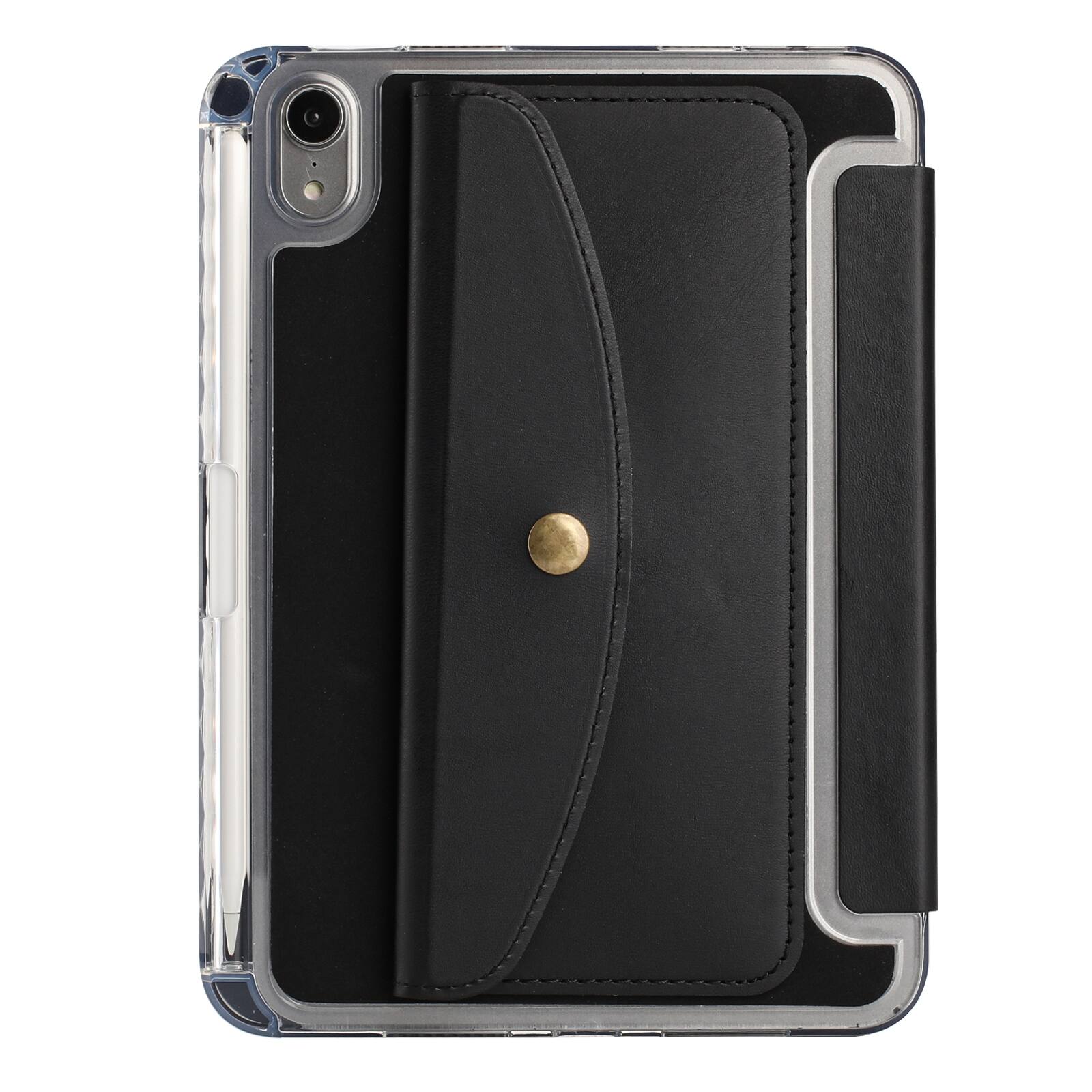 Alt View 7. Dteck - for Apple iPad mini (A17 Pro) 2024 & iPad mini 6th Gen 2021 Y-Fold Tablet Case,Shockproof Wallet Cover with Pen Holder - Black.