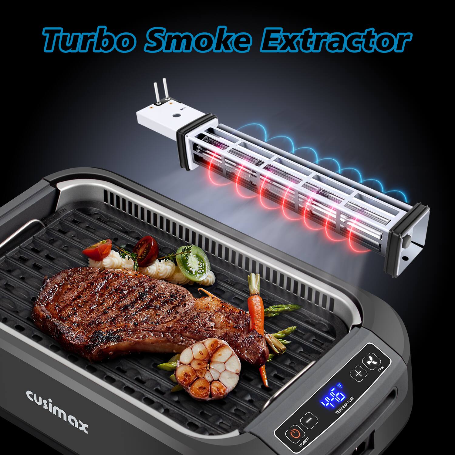 Turbo Smoke Extractor  
cusimax  
46 T0 TURE TEMPERATURE - G POWER PAN