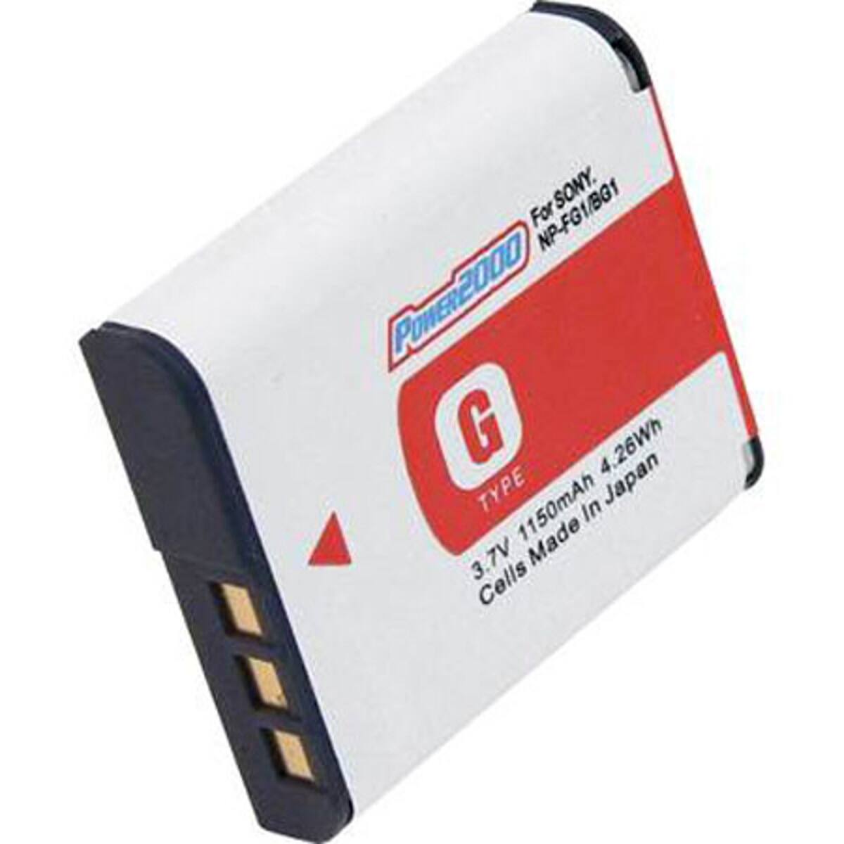 For NP-FG1/BG1 SONY. POWER2000 G 4.26Wh 4. TYPE 1150mAh in Japan 3.7V Cells Made