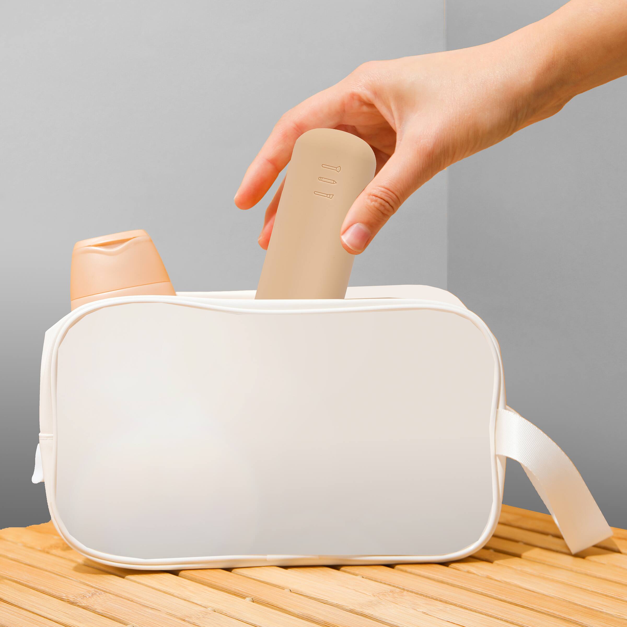 Alt View 1. Sorbus - Sorbus Travel Cosmetic Makeup Brush Holder - Portable & Waterproof Silicone Organizer - Clear.