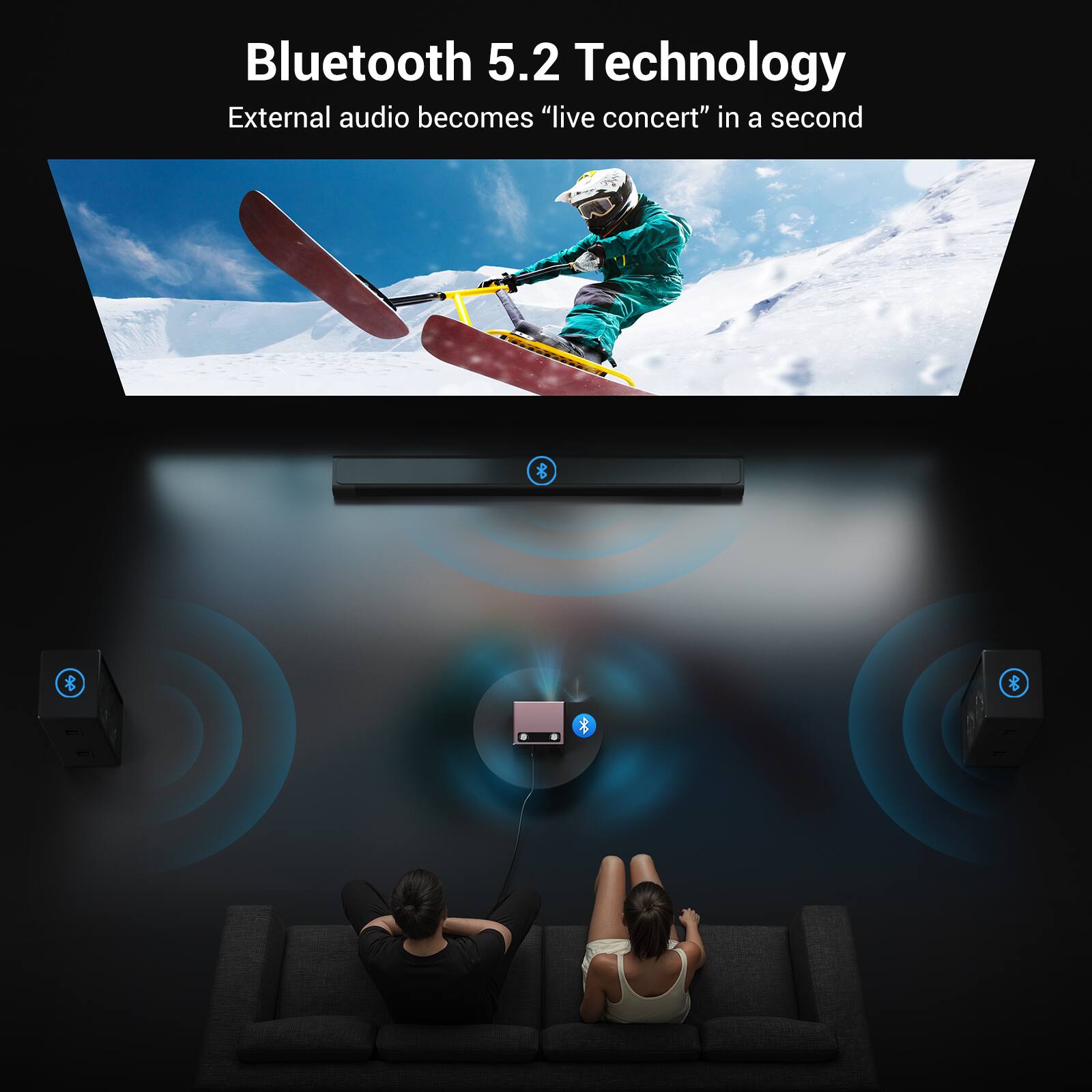 Bluetooth 5.2 Technology  
External audio becomes "live concert" in a second