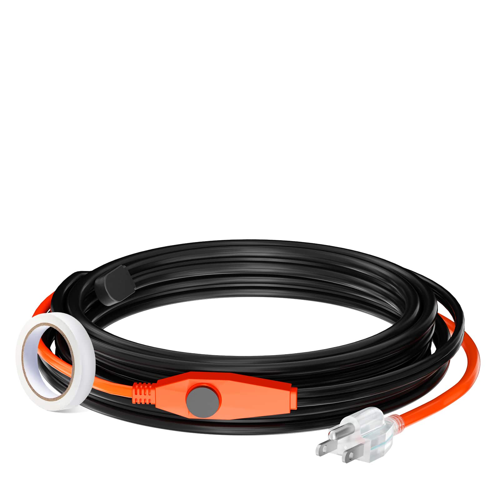 VEVOR - Pipe Heating Cable, 24FT 7W/FT Heat Tape for Pipes with Built-in Thermostat, Water Pipe Heat Cable Protects PVC Hose - Black;Orange price history on PriceWatchPro