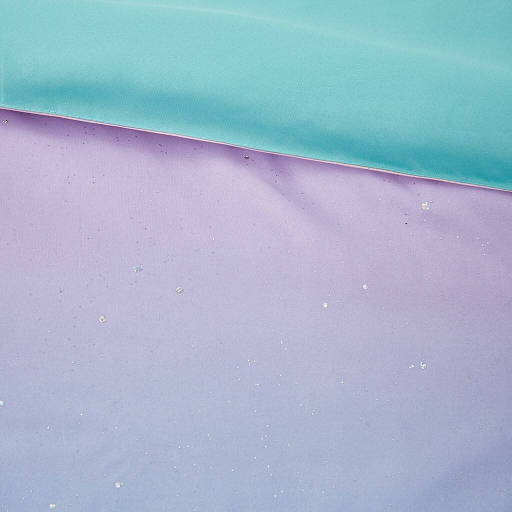 Alt View 5. Gracie Mills - Gracie Mills Dagny Whimsical Ombre Glitter Reversible Duvet Cover Set - Aqua.