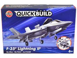 Skill 1 Model Kit F-35 Lightning II Snap Together Painted Plastic Model Airplane Kit by Airfix Quickbuild - Multi