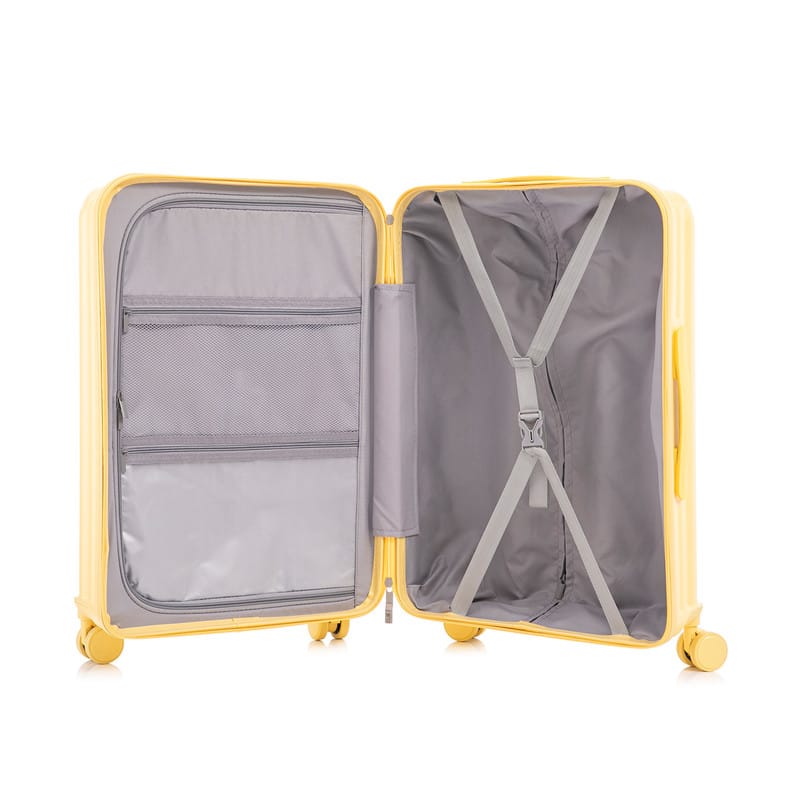 HTUTWOO ABS 3 Piece Spinner Wheel Luggage Set Carry On Suitcase