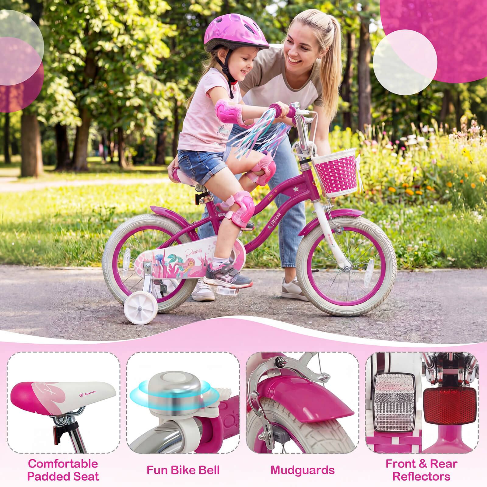 - e  Plais . Aa Comfortable Padded Seat Fun Bike Bell Mudguards Front & Rear Reflectors
