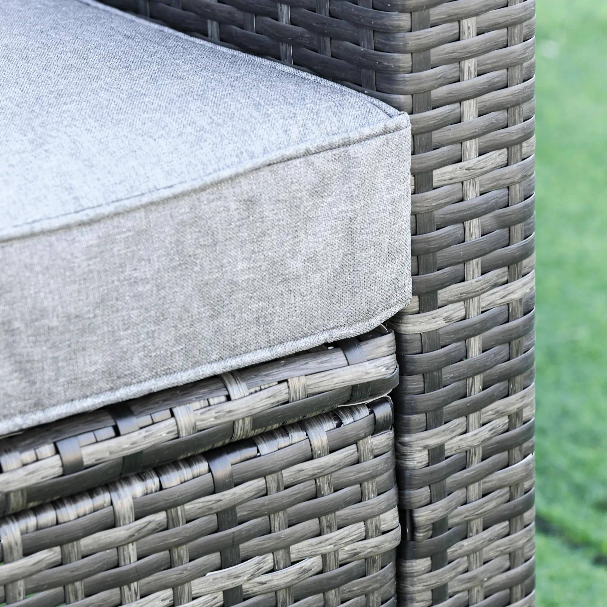 Back. Resenkos - Resenkos Swivel PE Wicker Chair, 360° Rotating Glider with Comfortable Cushions, Perfect for Outdoor, Patio, Gray - Gray.