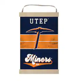 Jardine - UTEP Miners 12'' x 20'' Retro Logo Banner Sign - Orange