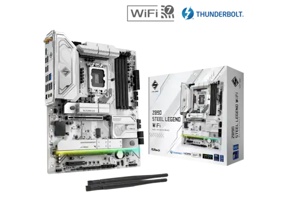 7 WiFi
THUNDERBOLT
ASRock
BLAZING
NO
THE LEGEND STEEL
-
LIQUEL JANANO Z890 STEEL LEGEND WiFi MOTHERBOARD
SIMEL WiFi LEGEND 068Z STEEL
M ARMOR
ASRock
THUNDERBOLT. HDMI WiFi D POLYCHROME SYNC by
I B