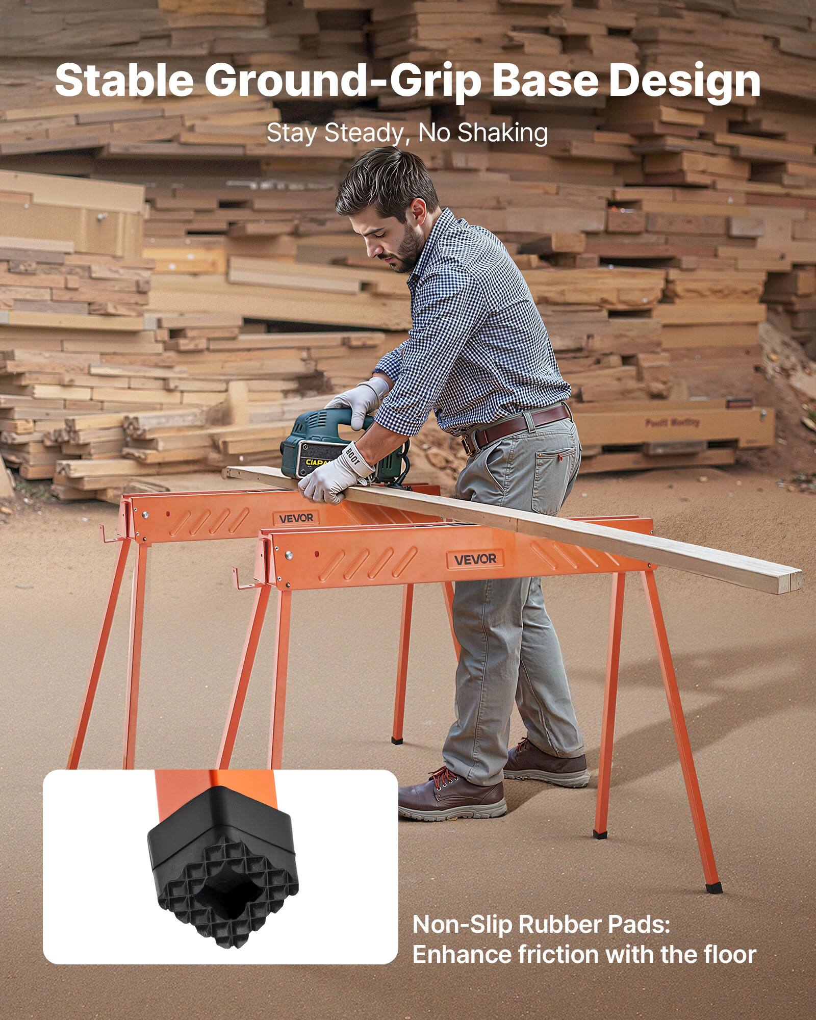 Stable Ground-Grip Base Design  
Stay Steady, No Shaking  

Non-Slip Rubber Pads:  
Enhance friction with the floor