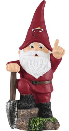 Miami Heat NBA 10.5 Inch Shovel Time Garden Gnome - Red