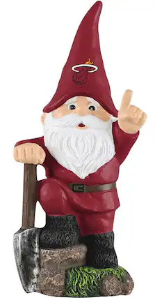 Front. NBA - Miami Heat NBA 10.5 Inch Shovel Time Garden Gnome - Red.