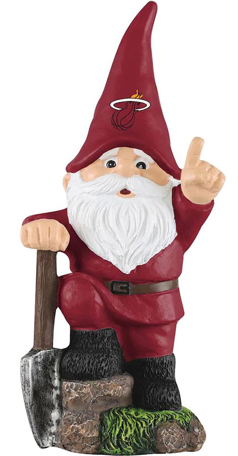 Front. NBA - Miami Heat NBA 10.5 Inch Shovel Time Garden Gnome - Red.