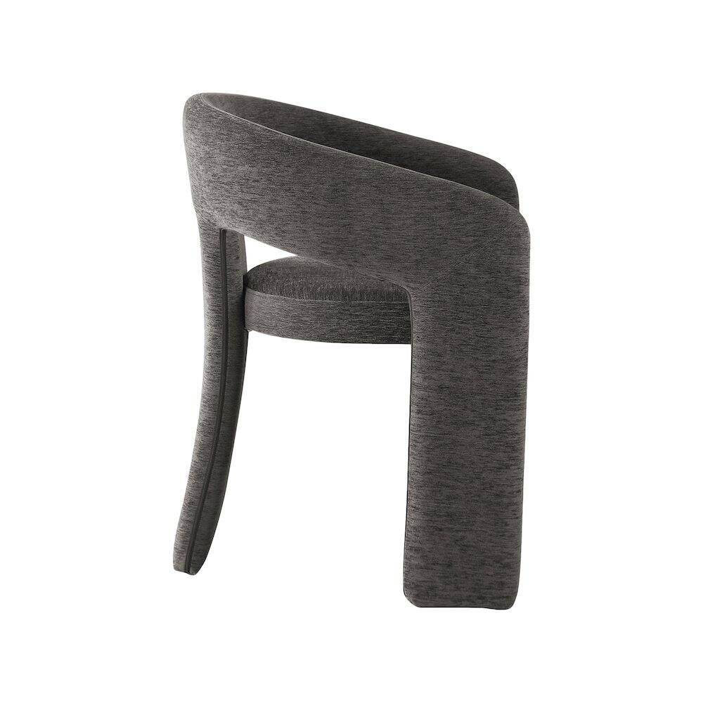 Alt View 3. Meridian Furniture - Rendition Grey Plush Fabric Dining Chair Set of 2 - Grey.