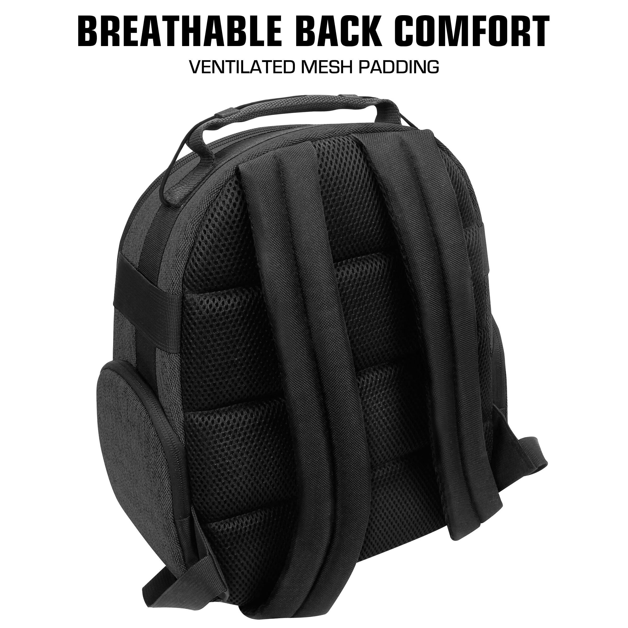 BREATHABLE BACK COMFORT  
VENTILATED MESH PADDING