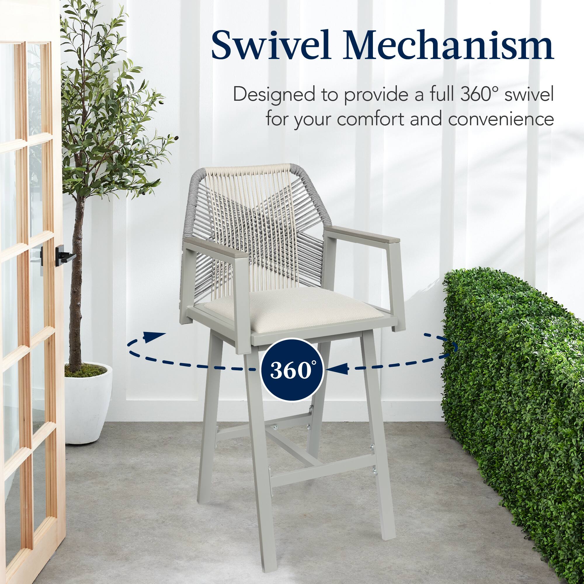 Swivel Mechanism

Designed to provide a full 360° swivel for your comfort and convenience

360°