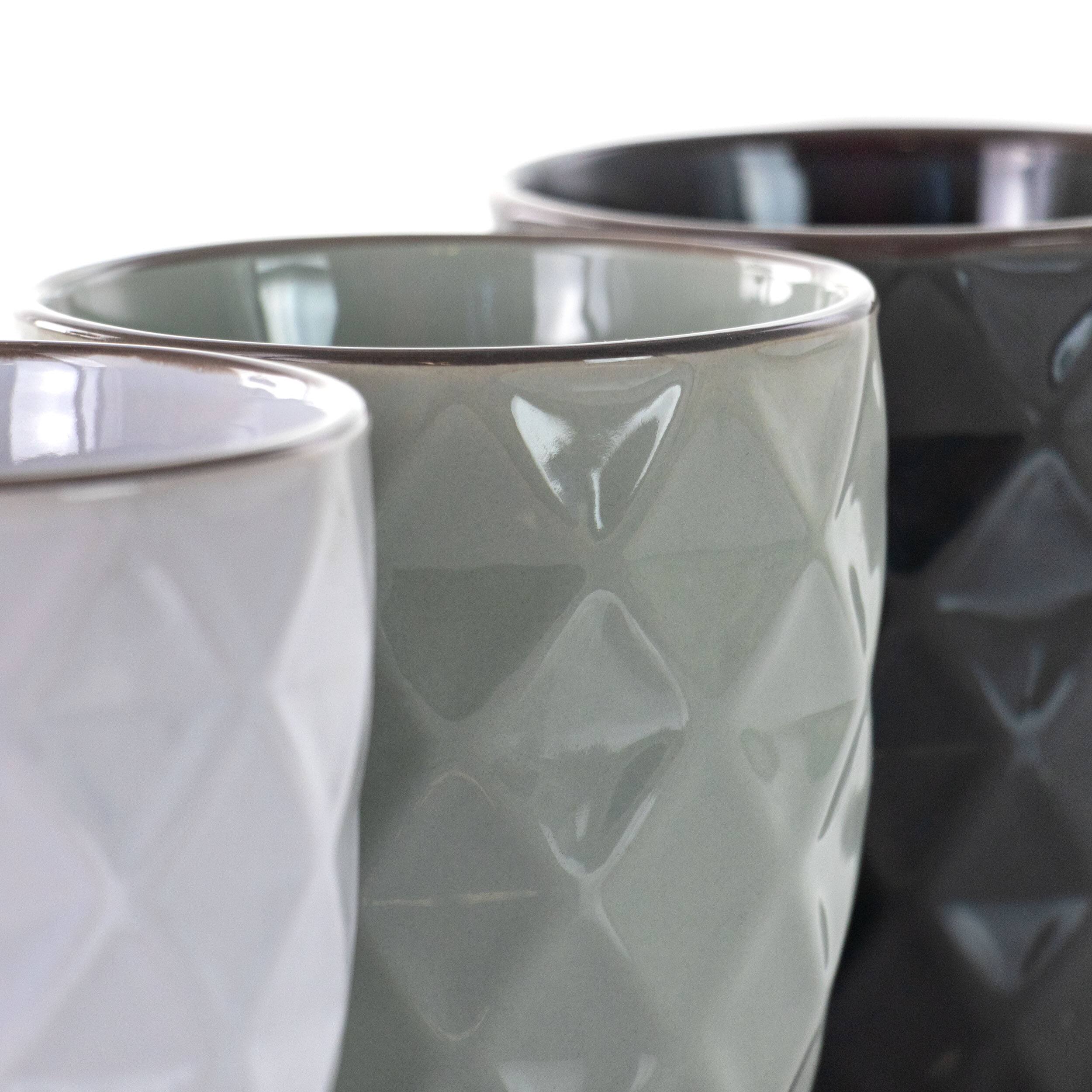 Alt View 4. Elama - Elama Diamond Waves 6-Piece 12 oz. Mug Set with Stand, Assorted Colors - Assorted.