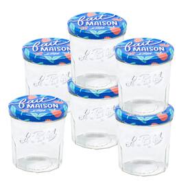 Le Parfait - Jam Jar - 324ml Faceted French Glass Jelly Jar w/Twist Lid, Berry, 11oz (Pack of 6)