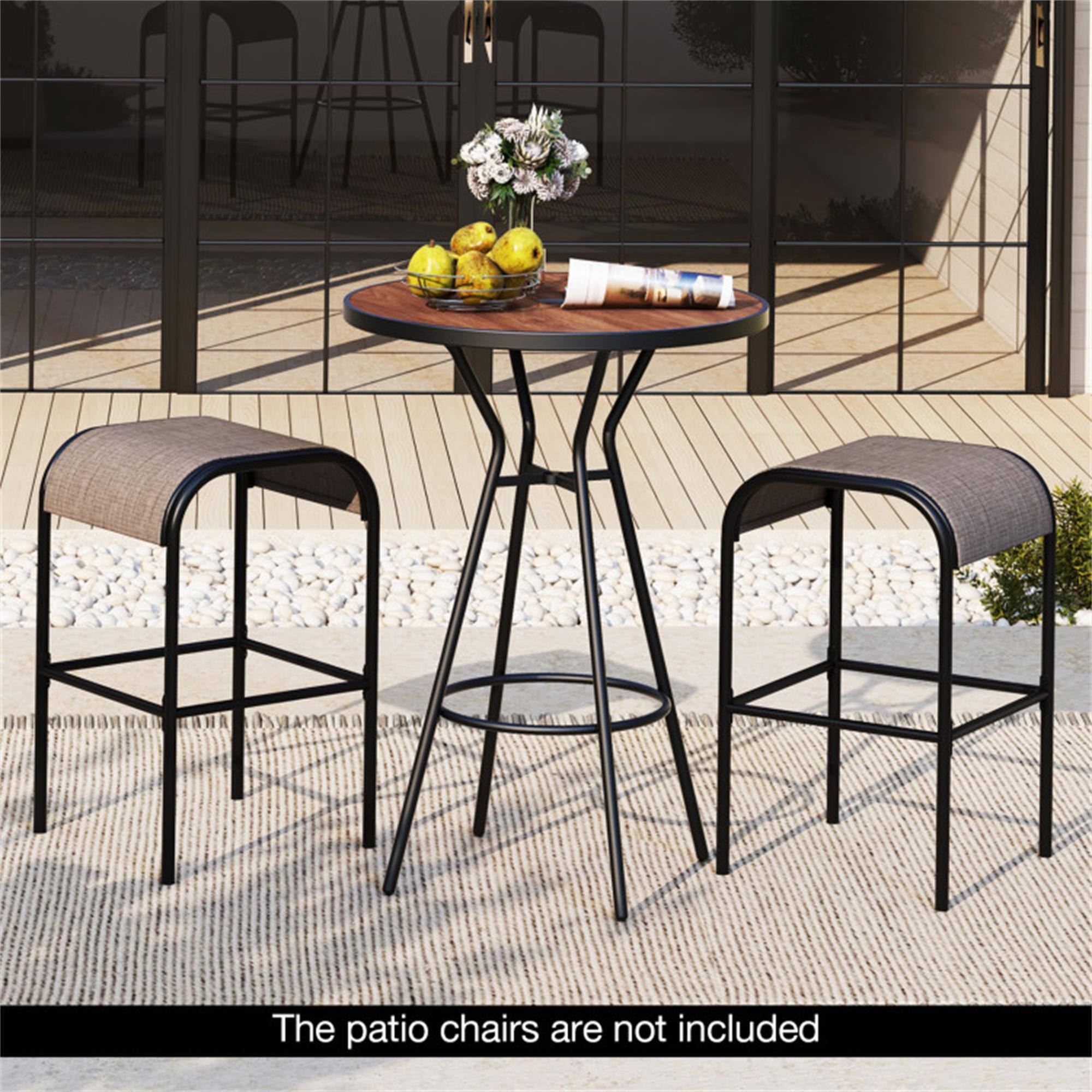 The patio chairs are not included