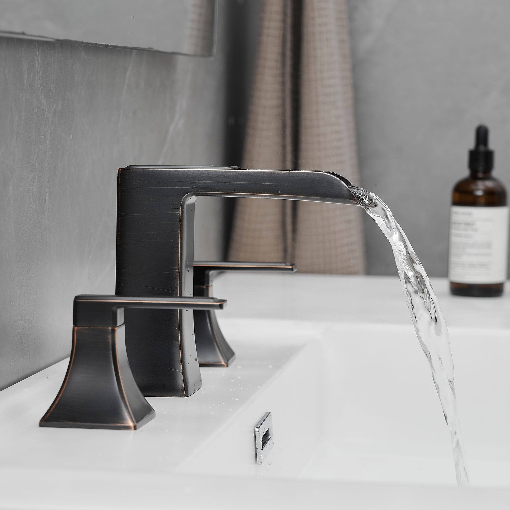 Alt View 9. Boyel Living - Modern 8 in. Widespread Double Handle Bathroom Faucet with Pop Up Drain, Water Supply Hoses in Oil Rubbed Bronze - Oil Rubbed Bronze.