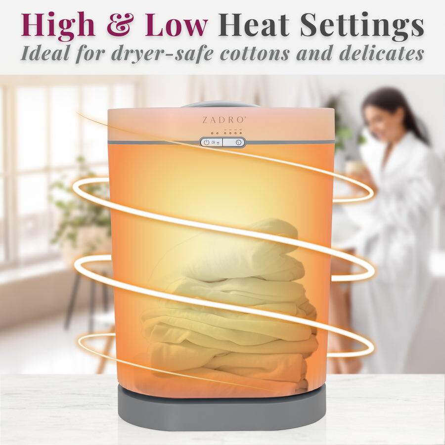 High & Low Heat Settings  
Ideal for dryer-safe cottons and delicates  

ZADRO