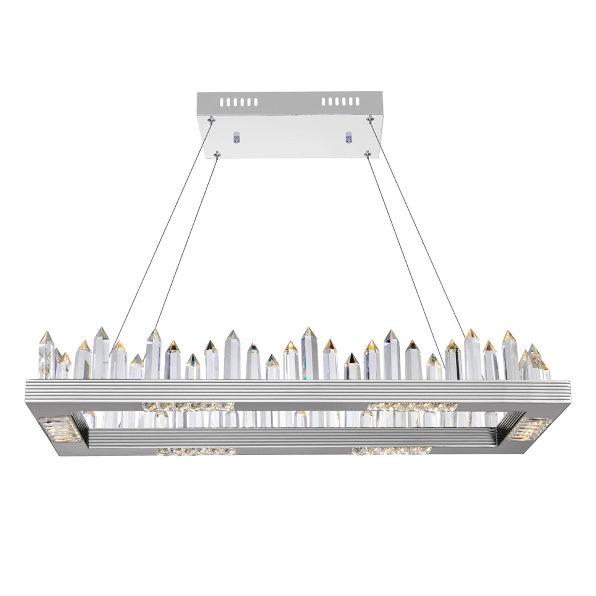 Angle. CWI Lighting - Agassiz LED Island/Pool Table Chandelier With Polished Nickel Finish - Polished Nickel.