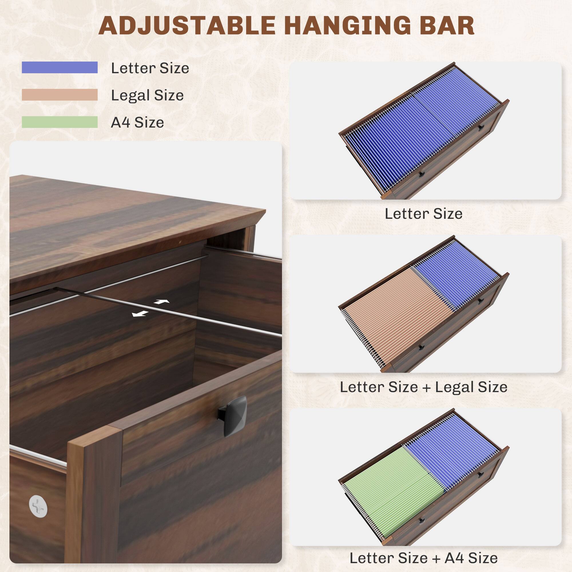 ADJUSTABLE HANGING BAR
Letter Size
Letter Size + Legal Size
Letter Size + A4 Size