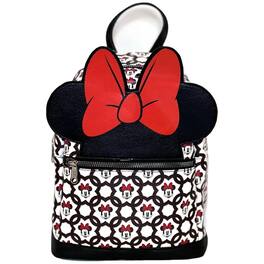 UPD - Minnie Mouse 10" Mini Deluxe Backpack with 1 Front pocket and Large Minnie Bow - Multicolored