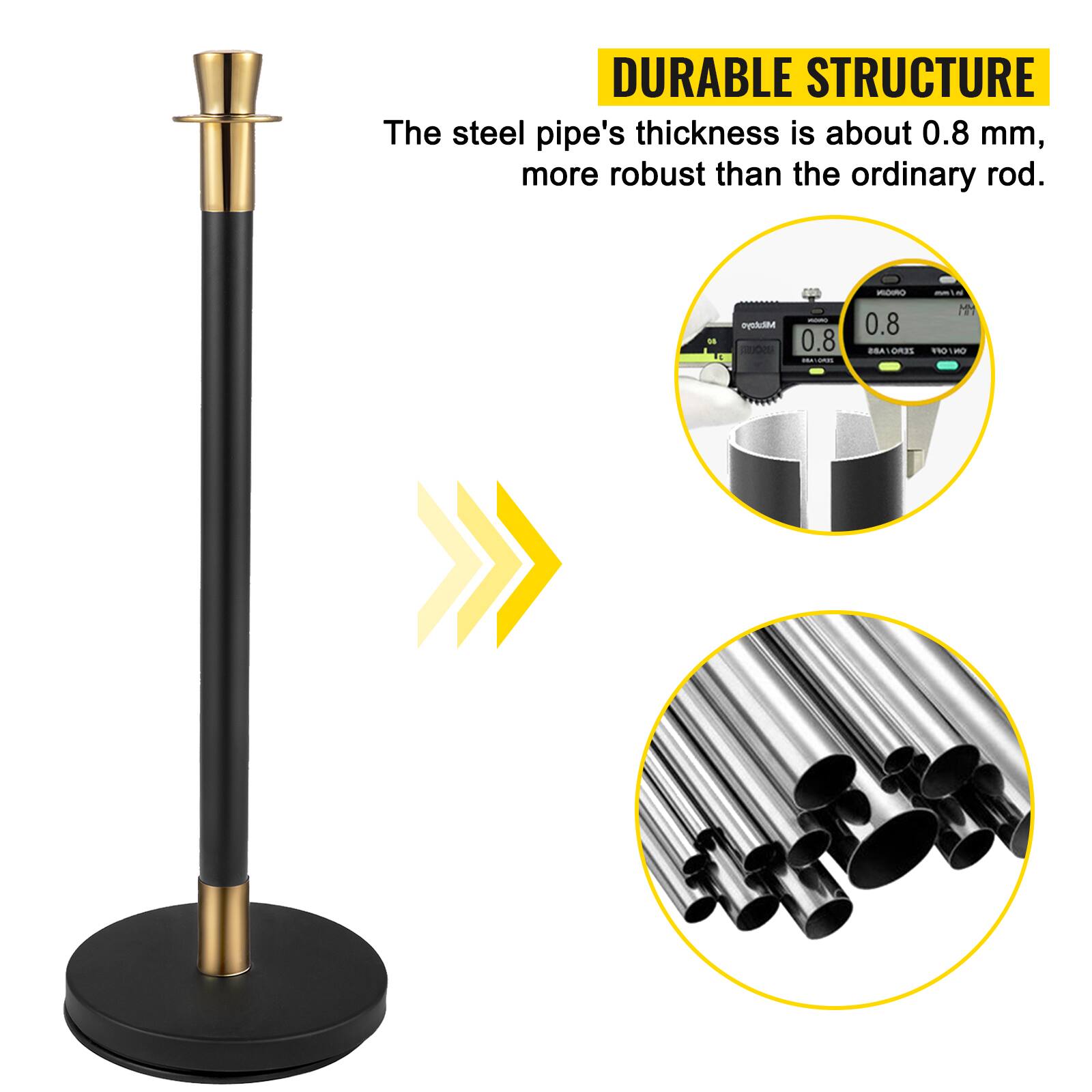 DURABLE STRUCTURE  
The steel pipe's thickness is about 0.8 mm, more robust than the ordinary rod.