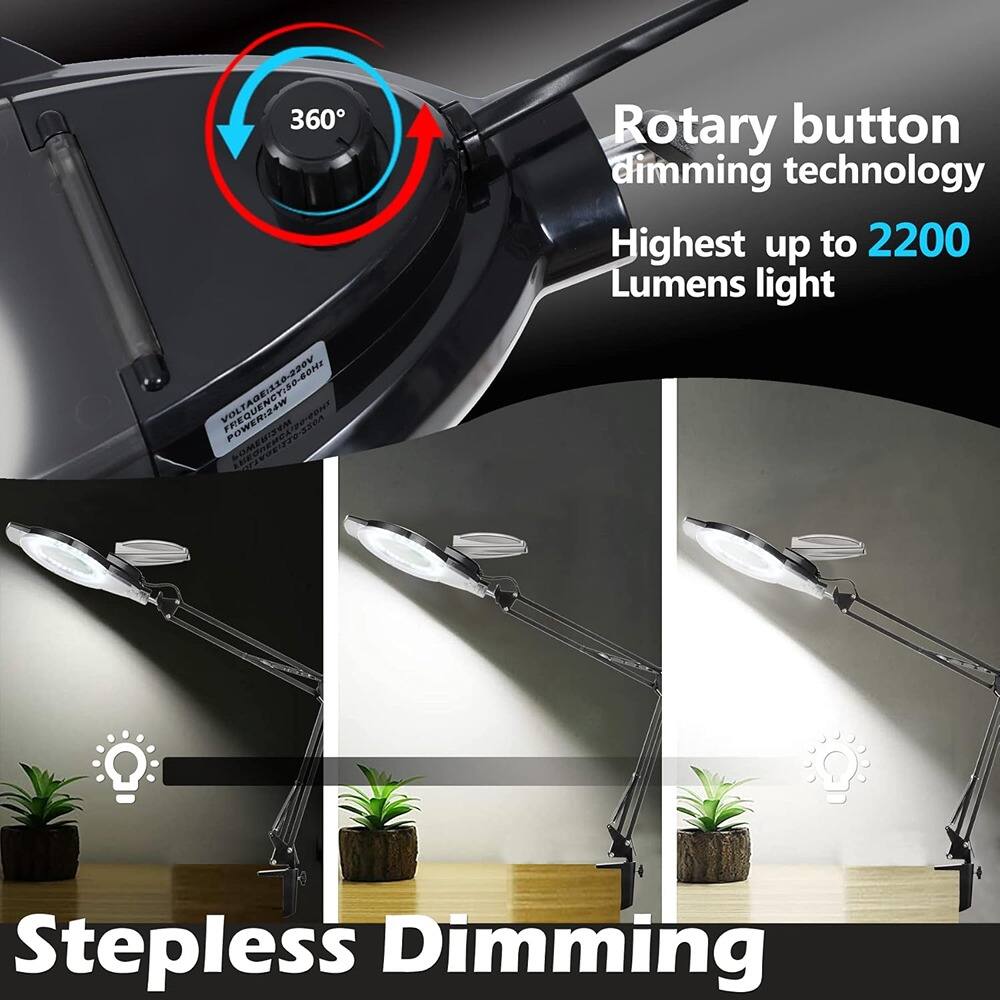 360°

Rotary button dimming technology  
Highest up to 2200 Lumens light

Stepless Dimming